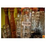 Lot of Various Glassware and Wooden Pepper Mills