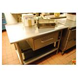 Commercial Stainless Steel Kitchen Work Table with Warmer Approx 4 ft