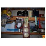 Shelf Contents with Coolers, Boots, Coffee Makers, and More