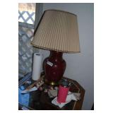 Burgundy Tone Table Lamp with Shade