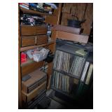 Shelving Unit with Records, Cassettes, VHS Tapes and More