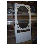 Ornate White Wooden Screen Door
