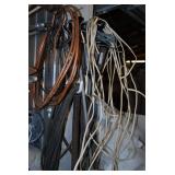 Assorted Electrical Wire, Copper Tubing, and Outdoor Light Fixture