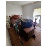 Wooden Bedroom Set with Bed Frame, Nightstand, and Headboard