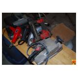 Assorted Power Tools - Task Force Stapler, Heat Gun, Skill Saw, and Sander