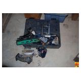 Assorted Power Tools with Ryobi Circular Saw, Hitachi Nailer, and More