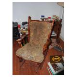 Upholstered Wooden Rocking Chair