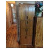 Wood Storage Cabinet With Contents