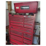 Red Husky Rolling Tool Cabinet With Tools