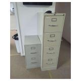 (2) 4-Drawer Metal File Cabinets & (1) 2-Drawer Metal File Cabinet