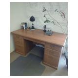 Wood Office Desk (Contents not included)