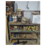 Shelves With Shop Fluids, Straps & Hand Tools