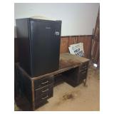 Hisense Mini Fridge & Metal Office Desk