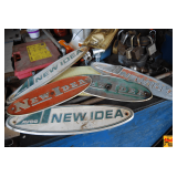 Vintage Avco New Idea Embossed Aluminum Signs