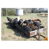 Vintage Utility Trailer with Scrap Metal & Tires