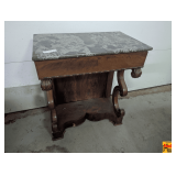 Marble Top Table with Carved Details