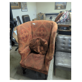 Upholstered Wingback Armchair with Cushion