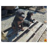 (2) Concrete Dog Statues