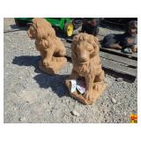 (2) Concrete Lion Statues
