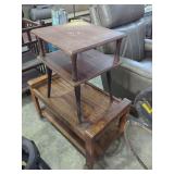 2-Tier End Table & Wood 2-TierTea Cart