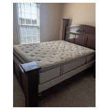 Carved Poster Bed & Night Stand