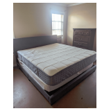 Bedroom Suite:  dresser with mirror, chest of drawers, queen size bed