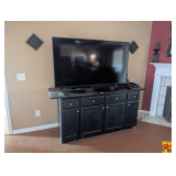 Flat Screen Television & Cabinet