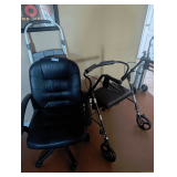 Rolling Office Chair, Step Stool, Rollator Walker