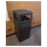 Black Commercial Trash Receptacle