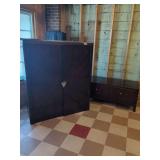 Dark Wood Wardrobe & Blanket Chest