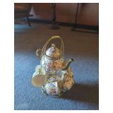 Decorative Porcelain Tea Set With Stand