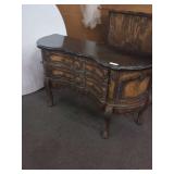 Intricately Carved Buffet & Folding Chairs