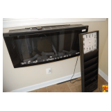 Electric Fireplace & Vintage Style Wall Clock