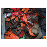 Storage Tote of Cargo Tie-Down Ratchet Straps