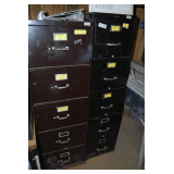 Two Metal 5 Drawer Filing Cabinets