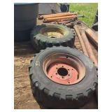 Two Titan Brand Tractor Tires