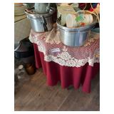 Round Side Table with Tablecloth