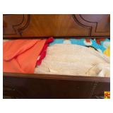 Contents in Drawers of Chest: Linens, Hot Wheels & Games