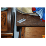 Wooden Side Table (Contents on Top & Inside Not Included)