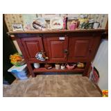 Red Country Style Sideboard Cabinet (Contents not Included)