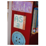 Wall Decor: Cute As A Button 2 Decoupage Wood Wall Hangings