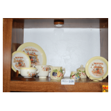 Contents of Shelf: Pieces of China, Creamer & More