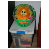 Storage Tote with Contents, Basket with Ty Toys & More