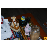 Items on Top of Side Table: Lighted Church & More