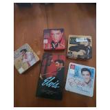 Elvis VHS & 4 Collectible Tin Containers of CD