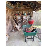 Contents of Lean-to on 2nd Shed: Wheelbarrow & More