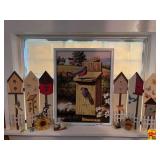 Window Decor: Framed Birdhouse Puzzle & 2 Birdhouse Screens & More