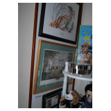 Elvis Collectibles: Vintage Style Sign, American Glory, Graceland & Framed Vintage First Day of Issue Postcards Featuring Elvis