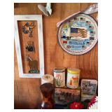 Framed & Matted Sunflower Picture, Map, Tins, Faux Flowers & More