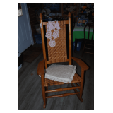 Vintage Oak & Wicker Rocking Chair